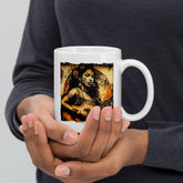 Music Speaks Guitar Roars White Glossy Mug - Beyond T-shirts